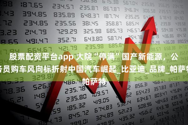 股票配资平台app 大院“停满”国产新能源，公务员购车风向标折射中国汽车崛起_比亚迪_品牌_帕萨特